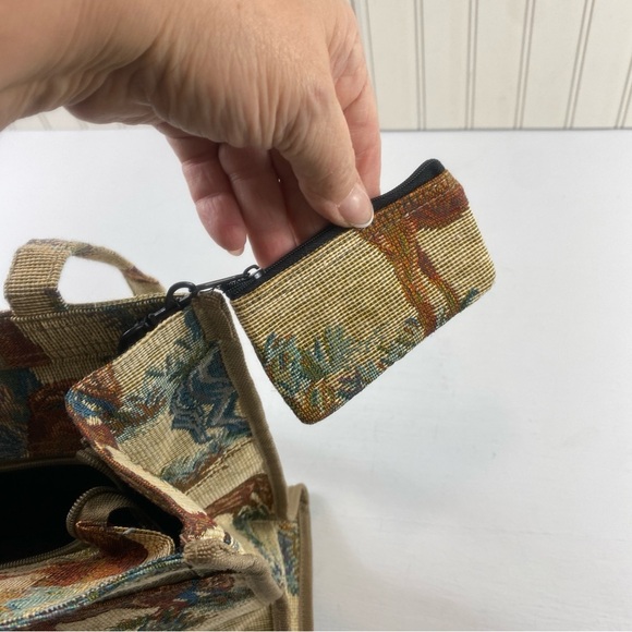 Vintage Jade Horse Equestrian Theme Shoulder Tote Bag - Picture 7 of 13